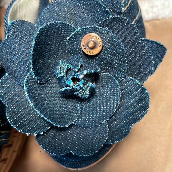Chanel Camelia Denim Platform Sandals - Picture 4 of 4